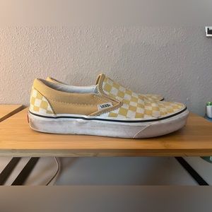 slip on vans yellow. size 8.5 women’s